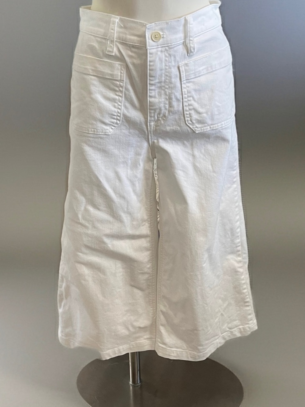 Point Sur J. Crew High Waist White Wide-Leg Crop Jeans Sz 29